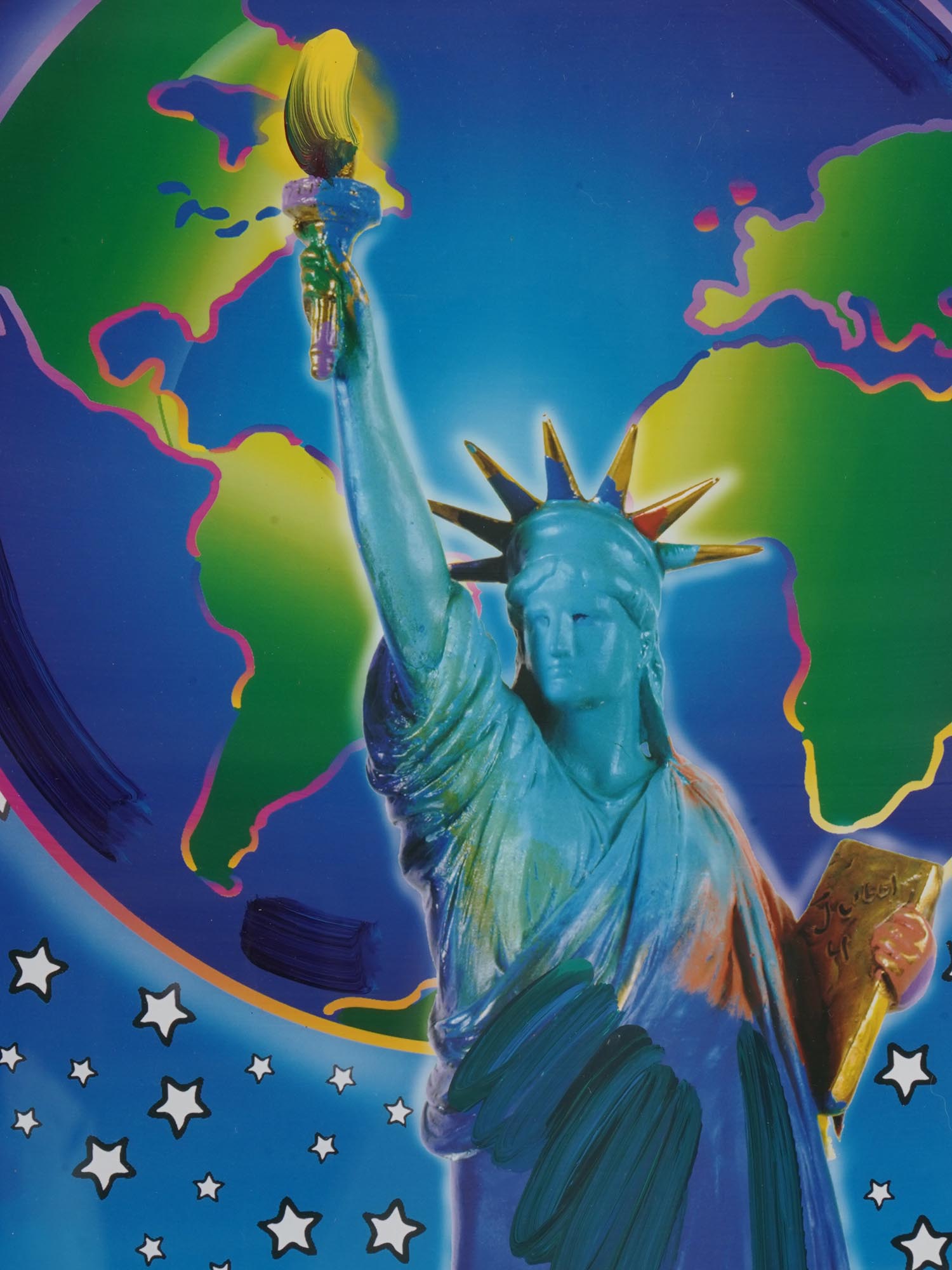 PEACE ON EARTH AMERICAN PAINTING BY PETER MAX PIC-2